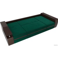 П-образный диван Лига диванов Майами 103046 (велюр/экокожа, зеленый/коричневый)