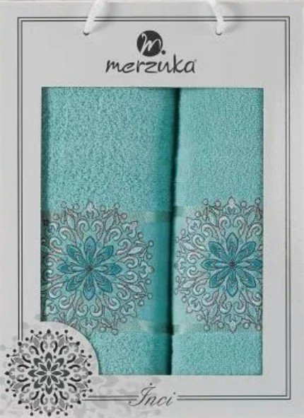 

Набор полотенец Merzuka Inci 11294 (2 шт, в коробке, бирюзовый)