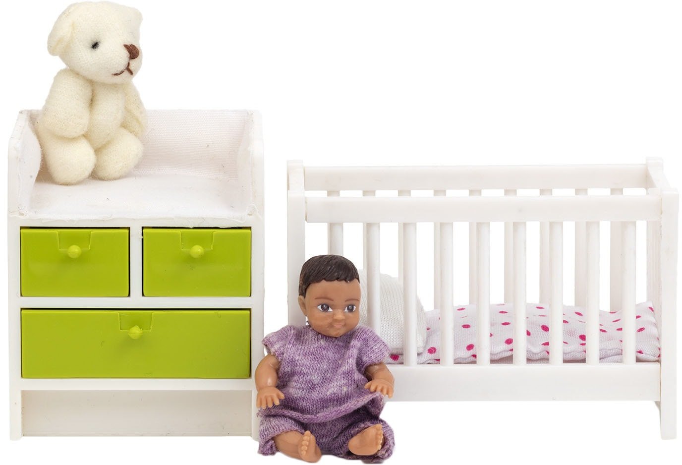 

Аксессуары для кукольного домика Lundby Кровать с пеленальным комодом 60209900