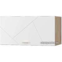 Шкаф распашной MLK Скайлайн 600 с горизонтальной дверкой (белый шагрень)