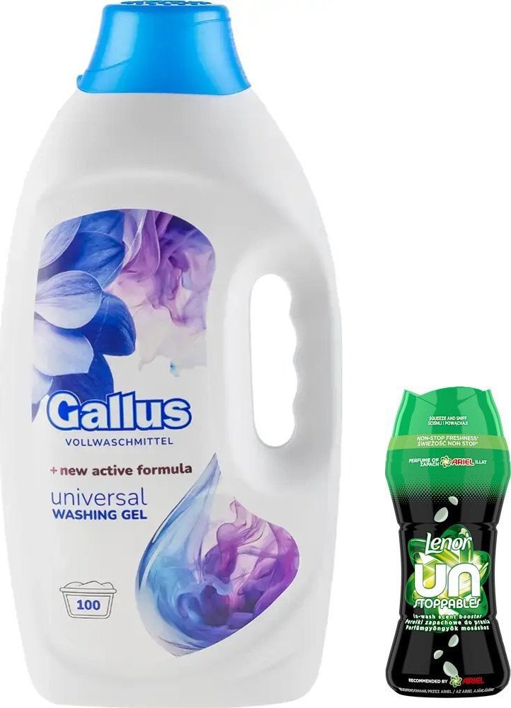 Гель для стирки Gallus Universal 4 л + Кондиционер для белья Lenor UnStoppables Scent of ArieI 195 г