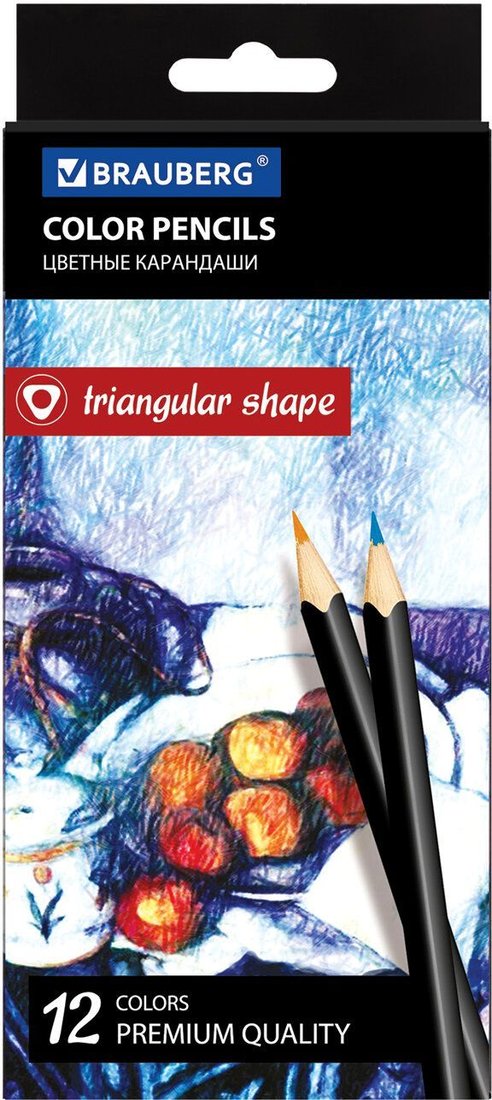 

Набор цветных карандашей BRAUBERG Artist line 180596 (12 шт.)