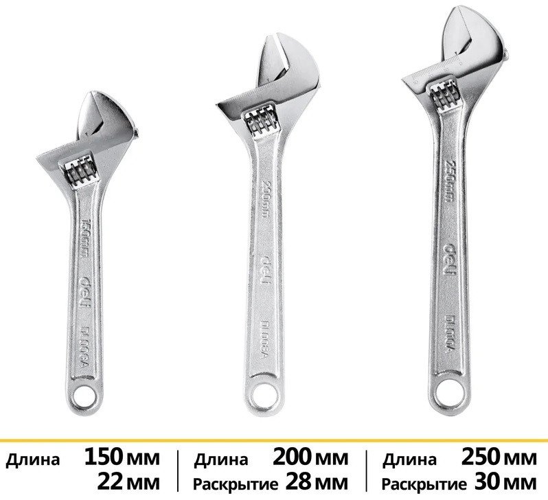 Набор ключей Deli DL006A-3 (3 предмета)