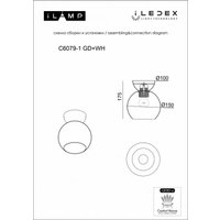 Припотолочная люстра iLamp Mono C6079-1 GD+WH