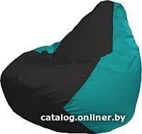 Кресло-мешок Flagman Груша Медиум Г1.1-393 (черный/бирюзовый)