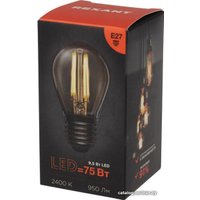 Светодиодная лампочка Rexant Шарик GL45 9.5Вт E27 950Лм 2400K теплый свет 604-138