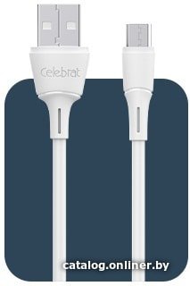 Кабель Celebrat FLY-2 Micro USB (1 м, белый)