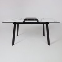 Кухонный стол Алвест AV 1209 120-160х80 (мрамор белый/черный)