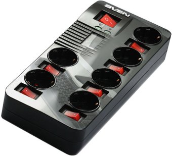 SVEN Fort Pro 6 розеток, черный, 1.8 м