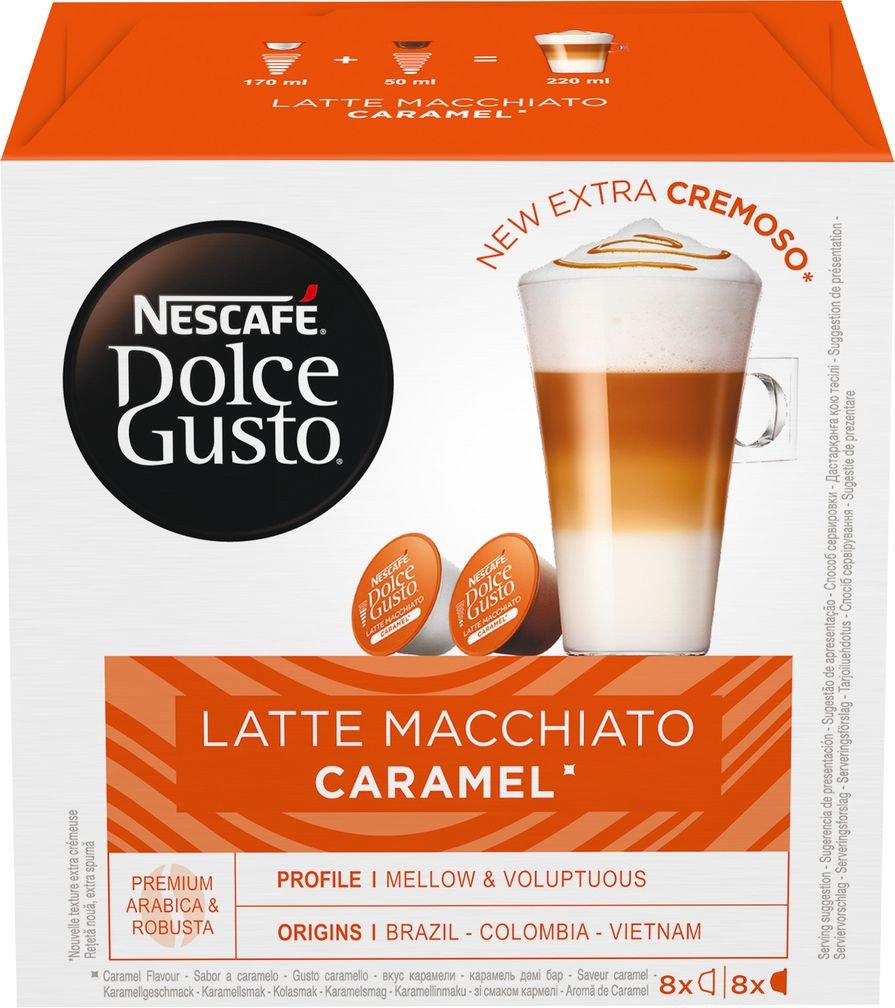 

Кофе в капсулах Nescafe Dolce Gusto Latte Macchiato Caramel капсульный 16 шт (8 порций)