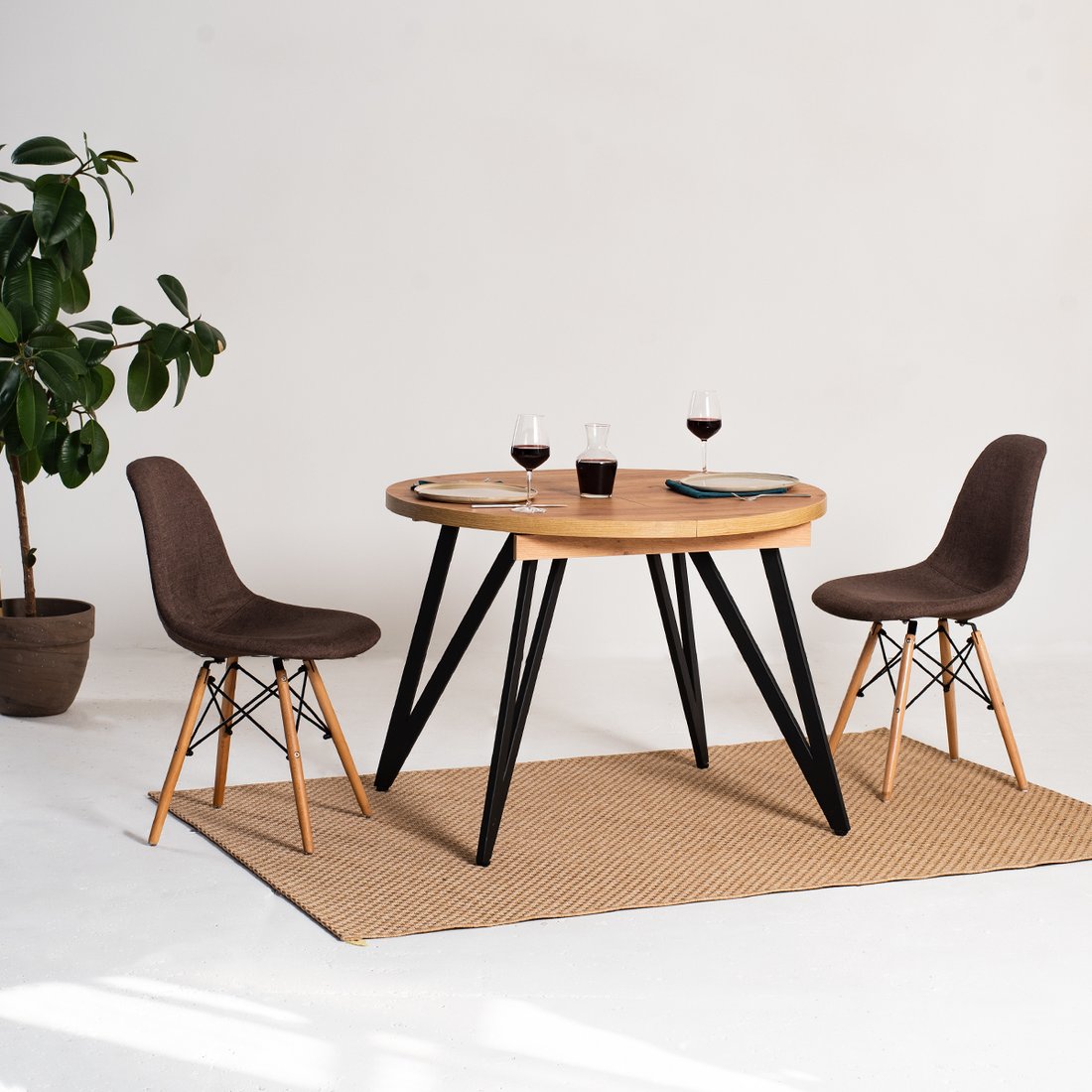 

Кухонный стол Millwood Женева 3 Л D100x140x100x76 (дуб золотой Craft-металл черный)