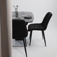 Кухонный стол Аврора Нотр Дам Moderne 1400/1800x850 (камень черный Greys Black /черный матовый)