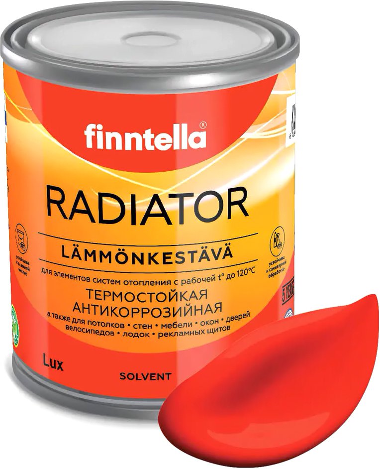 

Краска Finntella Radiator Puna Aurinko F-19-1-1-FL125 0.9 л (закатный красный)