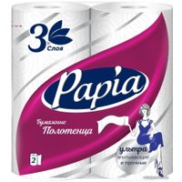 Бумажные полотенца Papia Белые (3 слоя, 2 рулона)