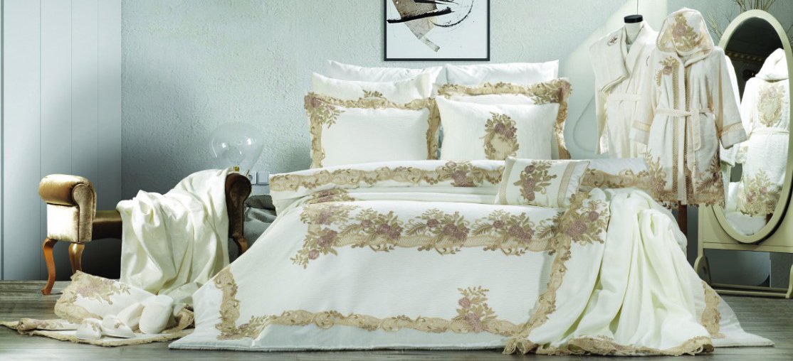 

Набор текстиля для спальни Zebra Casa Flora Y 948 (Krem-Kappucci)
