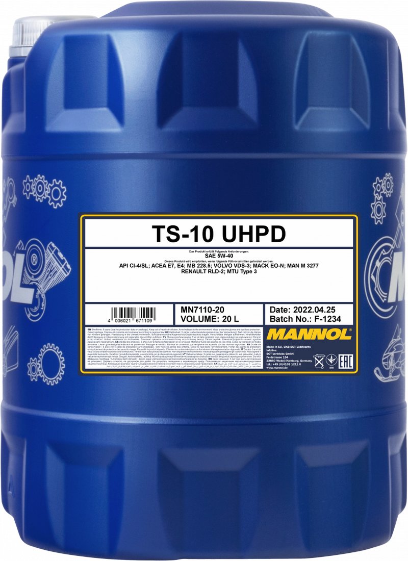 

Моторное масло Mannol TS-10 UHPD 5W-40 20л