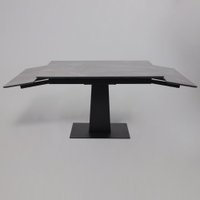 Кухонный стол Lepremo AV 2119 МДФ+керамика раздвижной 1200-1800x800 (серый матовый Larka Grey/черный)