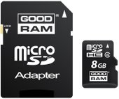 microSDHC Class 4 8GB + адаптер (SDU8GHCAGRR10)