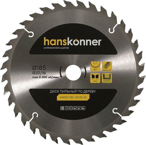 

Пильный диск Hanskonner H9022-185-20/16-36