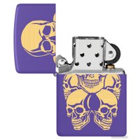 Зажигалка Zippo 48783 Skulls Design Purple Matte