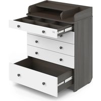 Детский комод Атон Мебель Leo ЛДСП 800/5 с органайзером (бодега темный/белый)