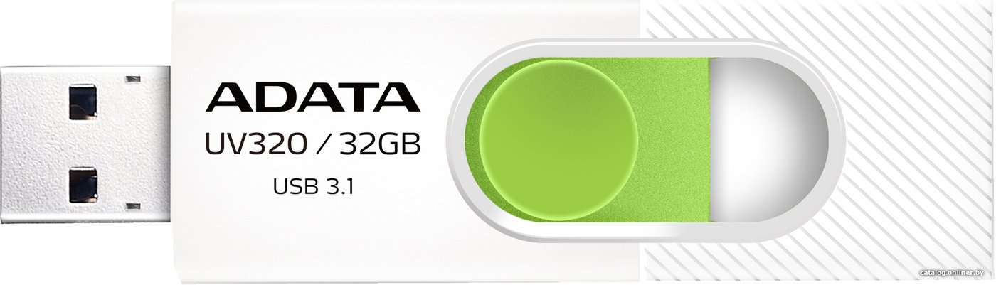 

USB Flash ADATA UV320 32GB (белый/зеленый)