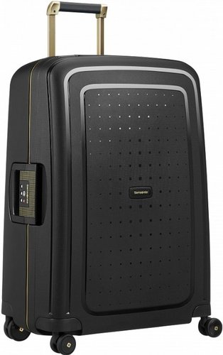 Чемодан-спиннер Samsonite S’Cure DLX Black/Gold Deluscious 69 см (4 колеса)