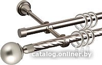 

Карниз для штор АС ФОРОС Grace D16K/16Г + наконечники Шар простой (2м, сатин)