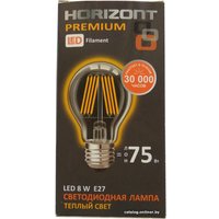 Светодиодная лампочка Horizont LED-F A60 E27 8 Вт 3000 К