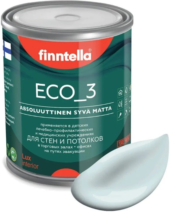 

Краска Finntella Eco 3 Wash and Clean Kylma F-08-1-1-LG248 0.9 л (хол. голубой)