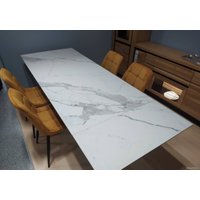 Кухонный стол Signal Westin III ceramic WESTINIIIBC180 (белый мрамор/черный)