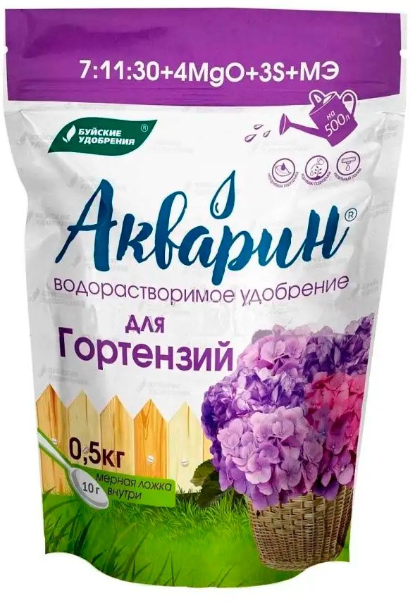 

Удобрение Буйские удобрения Акварин 1 для гортензий (0.5 кг)