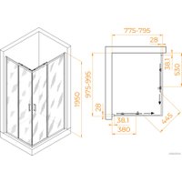 Душевой уголок RGW PA-246B 030824680-14 80x100 (черный/прозрачное стекло)