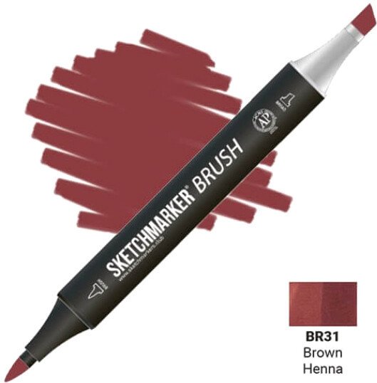 

Маркер художественный Sketchmarker Brush Двусторонний BR31 SMB-BR31 (коричневая хна)