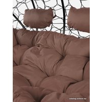 Подвесной диван M-Group Лежебока 11180405 (с черным ротангом/коричневая подушка)