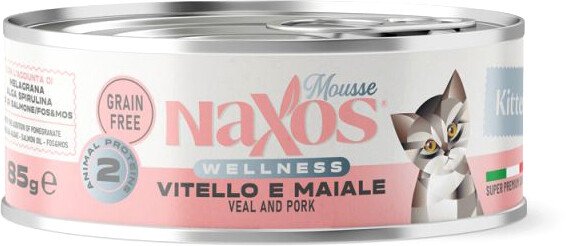 

Консервированный корм для кошек Naxos Kitten телятина/свинина 85 г