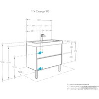  Акватон Тумба с умывальником Сканди 90 1A251901SD010+1WH501629