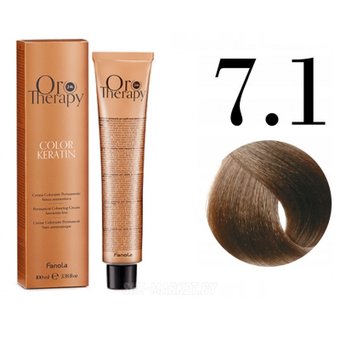 Fanola ORO Therapy Color Keratin 7.1 пепельный блонд 100 мл