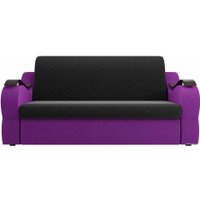 Диван Лига диванов Меркурий 100348 160 см (микровельвет, черный/фиолетовый)