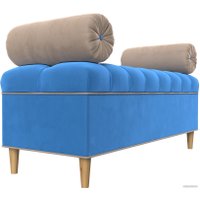 Банкетка Лига диванов Глория 113658 (велюр голубой/бежевый/бежевый)