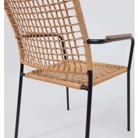 Садовый стул AksHome Bergamo (PE, иск.роттанг, черный+коричневый)