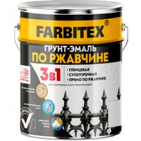 Грунт-эмаль Farbitex По ржавчине 3в1 5 кг (черный)