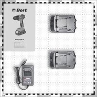 Дрель-шуруповерт Bort BAB-20X-BLK (с 2-мя АКБ, кейс)