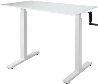 Стол с регулировкой высоты ErgoSmart Manual Desk Compact 1200x650x18 мм (альпийский белый/белый)