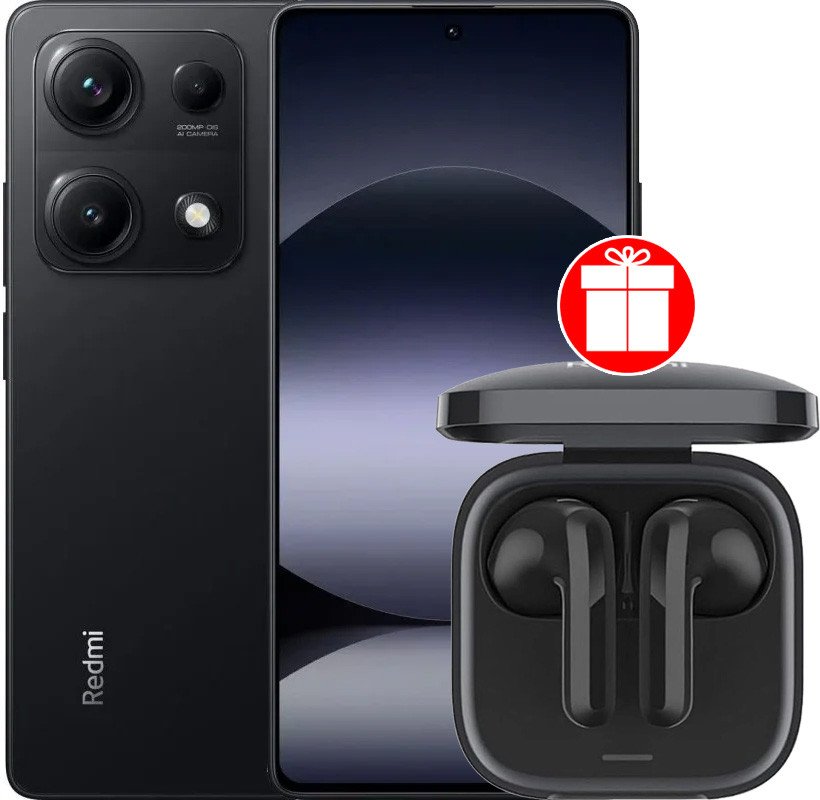 Телефон Xiaomi Redmi Note 14S 8GB/256GB международная версия (полуночный черный) + наушники Xiaomi Redmi Buds 6 Active (черный) по акции