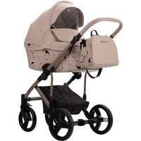 Универсальная коляска BEBETTO Magnum Light SE Pro (2 в 1, 01 светло-бежевая кожа кожа/бежевая рама)