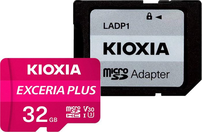 

Карта памяти Kioxia Exceria Plus microSDHC LMPL1M032GG2 32GB (с адаптером)