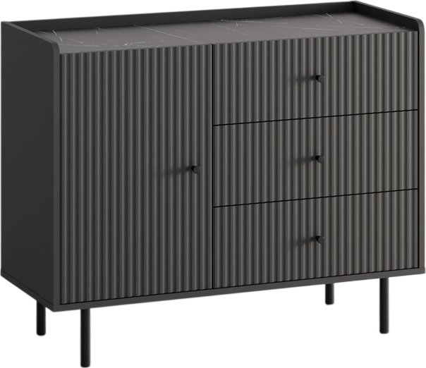 Тумба Anrex Soho 1D3S (графит/мрамор/дарк грей)