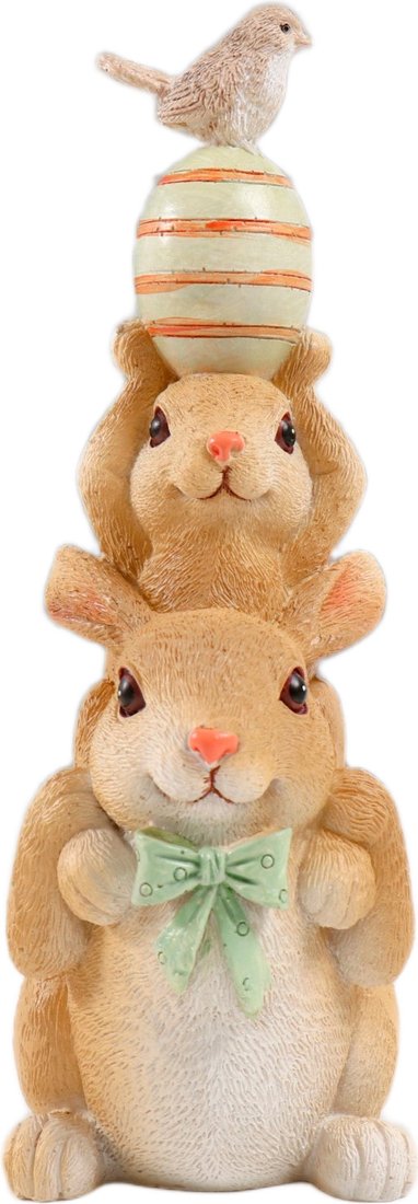 

Статуэтка Sima-Land Пирамидка: Зайчики с пасхальным яичком и птичкой 10324745