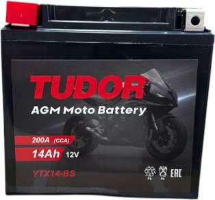 

Мотоциклетный аккумулятор Tudor YTX14-BS L+ (14 А·ч)